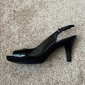Nine West Patent Peep Toe Platform Slingbacks